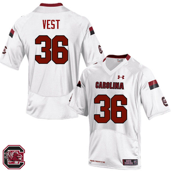 Men South Carolina Gamecocks #36 Morgan Vest College Football Jerseys Sale-White